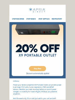 Apria Healthcare - Need a Backup Battery For POC, Home Respirators, or CPAP?