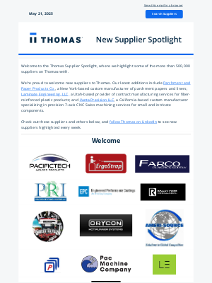 Xometry - Introducing New Thomas Suppliers