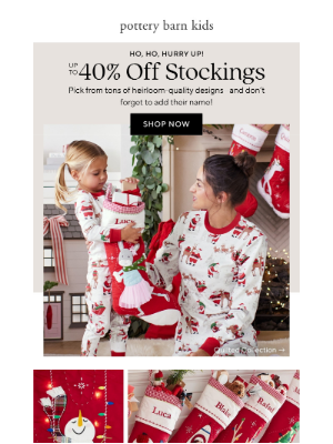 Pottery Barn - Sleigh what? Up to 40% Off stockings 🦌🎅