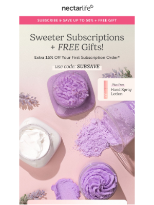 Nectar Bath Treats - Subscribe, save, get FREE gifts!