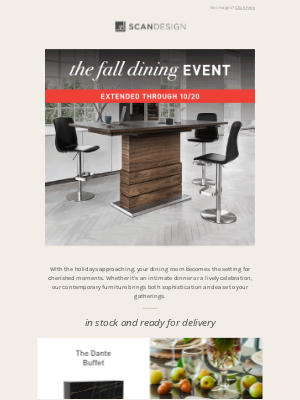 SCAN DESIGN - Fall Dining Event – In stock and ready for delivery!