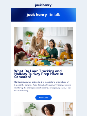 Jack Henry & Associates - What Do Loan Tracking and Holiday Turkey Prep Have in Common?