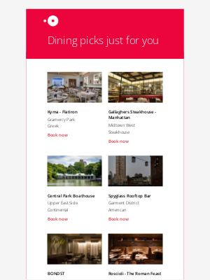OpenTable - New recommendations for casey
