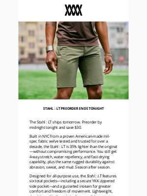 Mission Workshop - [Preorder Ends Tonight] STAHL LT // MISSION WORKSHOP