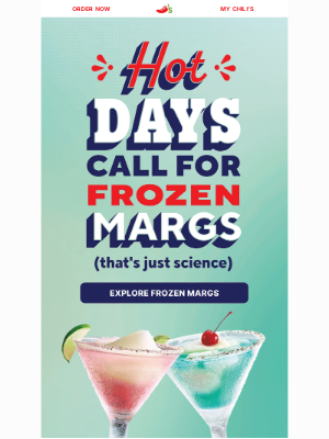 Chili's Grill & Bar - Beat the heat with a Patrón Frozen Marg 🍸❄️