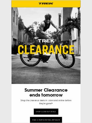 Trek Bicycle - Last chance for Summer Clearance savings