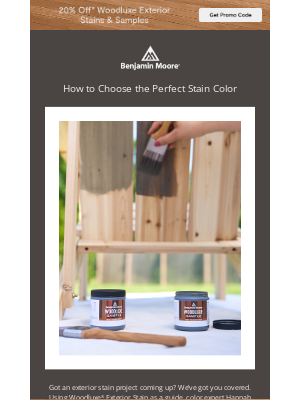 Benjamin Moore - Summer Project Starter: Choosing a Stain Color