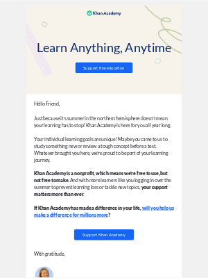 Khan Academy - Long days of learning? We’re with you