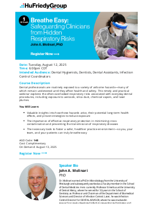 HuFriedyGroup - CE Webinar: Safeguarding Clinicians from Hidden Respiratory Risks