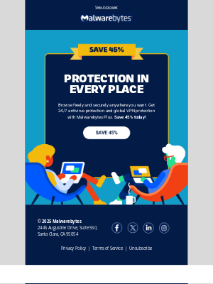 Malwarebytes - Save 45% on Malwarebytes Plus!