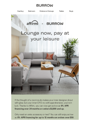 Burrow - Flexible furniture, meet flexible financing