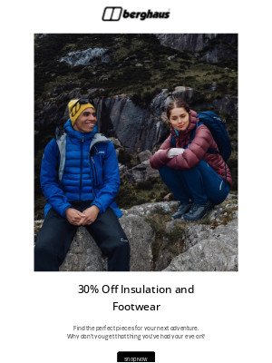 Berghaus (United Kingdom) - FLASH SALE | 30% Off Insulation & Footwear