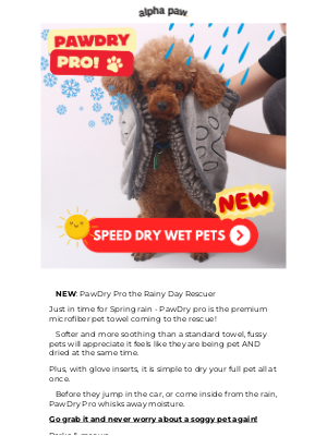 Alpha Paw - 🚨 NEW! PawDry Pro speed dries wet fur