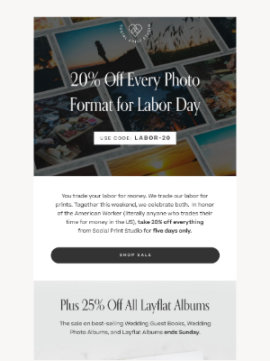 Social Print Studio - 20% Off Labor Day Flash Sale Starts Now