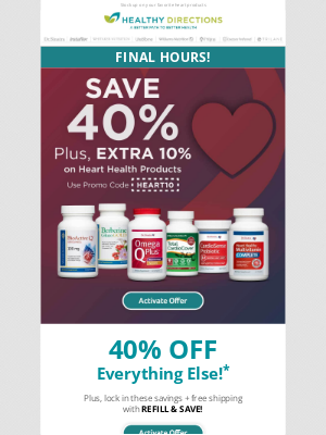 Julian Whitaker, MD - FINAL HOURS to save 40% + EXTRA 10% on Heart Products