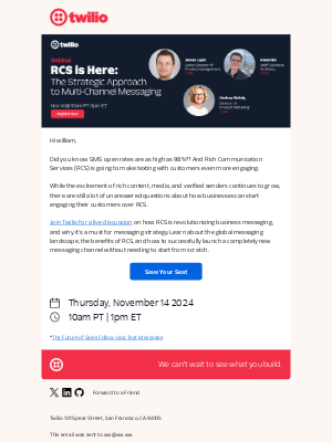 Twilio - Your Webinar Link: RCS is here: The strategic approach to multi-channel messaging