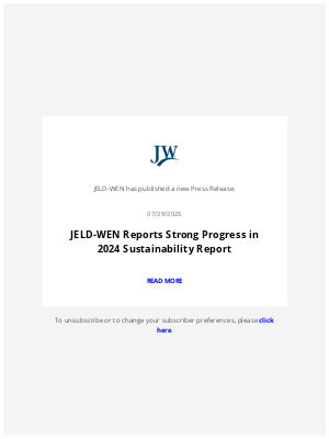 Jeld-Wen - JELD-WEN Email Alerting Service