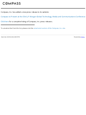 Compass - Compass, Inc. - Compass to Present at the 53rd J.P. Morgan Global Technology, Media and Communications Conference
