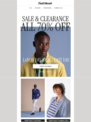Paul Stuart - LAST DAY: 70% Off Semi-Annual Sale & Clearance Styles