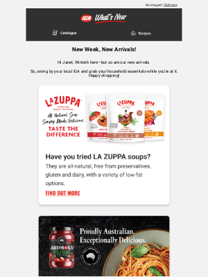 IGA (Independent Grocers Alliance) - Hi Janet, check out what’s just landed!