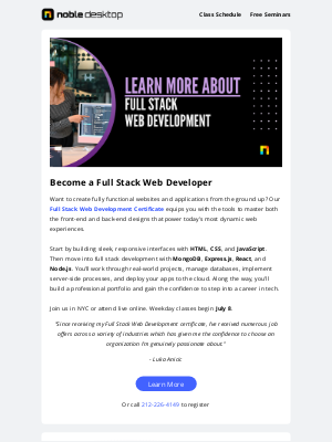 Noble Desktop - Start Your Journey to Full Stack Development