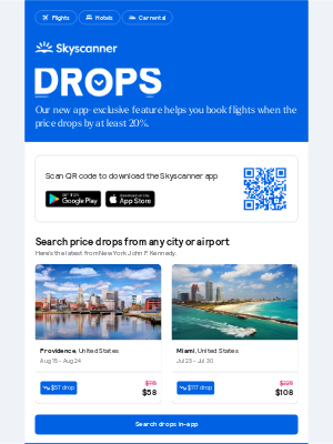 Skyscanner  - Your weekly price drops, from $58 ✈️ 📉