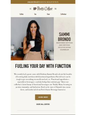 Peet's Coffee - A dietitian walks into a coffeebar ... 😉