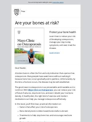 Mayo Clinic - Discover how to stop bone loss and rebuild bone density