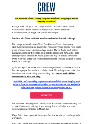 Crew - Trump’s continuing to sell access to the presidency