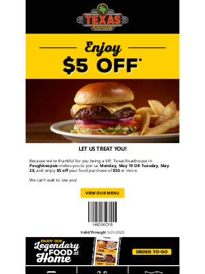 Texas Roadhouse - Don't Miss This, VIP!