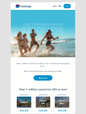 Travelodge (United Kingdom) - Over 1 MILLION rooms for £35 or LESS! ✨