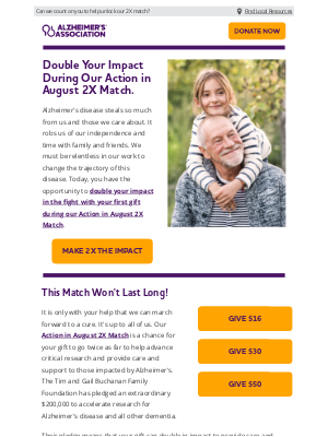 Alzheimer’s Association - ⌛ Friend, this opportunity won't last long.