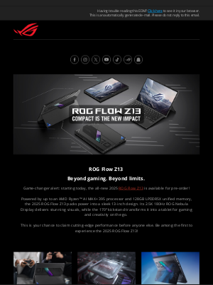 ASUS (Brazil) - Power. Portability. Victory. The 2025 CES Award Winning ROG Flow Z13 Pre-order Starts Now!