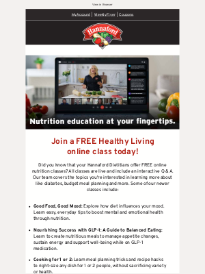 Hannaford Supermarkets - You're just a click away from taking steps to improve your health.
