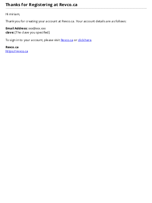 Revco.ca - Thanks for Registering at Revco.ca