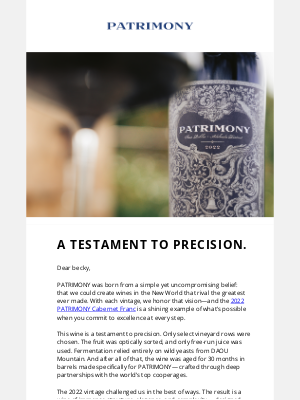 DAOU Vineyards - Introducing 2022 PATRIMONY Cabernet Franc