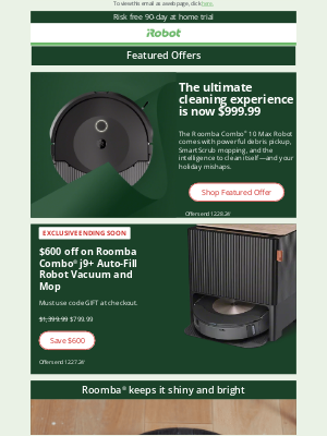 iRobot - Your final Featured offer is here: Make it a December to remember!