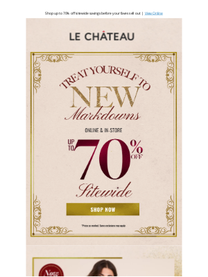 LE CHÂTEAU (Canada) - Treat Yourself To NEW Markdowns 💝