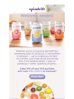 Spindrift - Welcome! Enjoy 10% off your first order