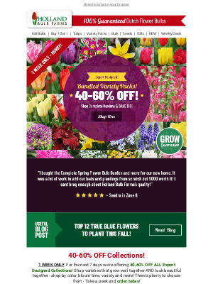 Holland Bulb Farms - MEGA SALE 📣 40-60% OFF ALL Variety Packs!