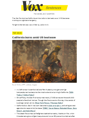 Vox - The wildfire spreading near Yosemite Park