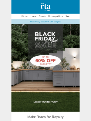 The RTA Store - NEW CABINET: Crown Your Kitchen with our Royal Grey Shaker at 20% OFF