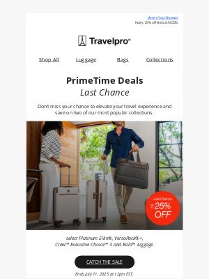 Travelpro Products - RE: Prime-Time Deals