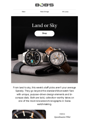 Bob's Watches - Land & Sky: This Week's Staff Picks Break The Moonwatch Mold