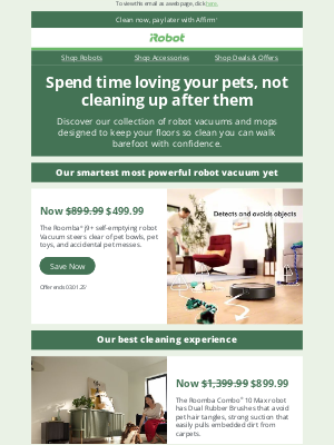 iRobot - Have a pet? Let us help with the cleanup for less.