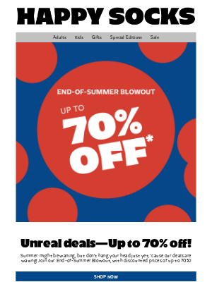 Happy Socks - Save Big: End-of-Summer Blowout!