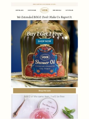 Sabon NYC - You Asked, We Listened. BOGO Extended!