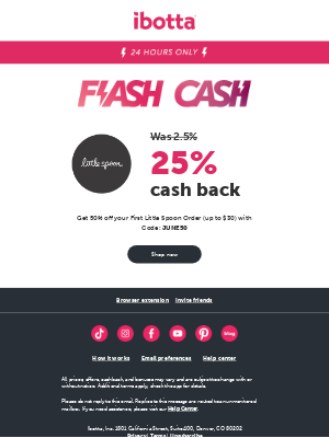 Ibotta - Little Spoon: 24 Hour Flash Cash ⚡️