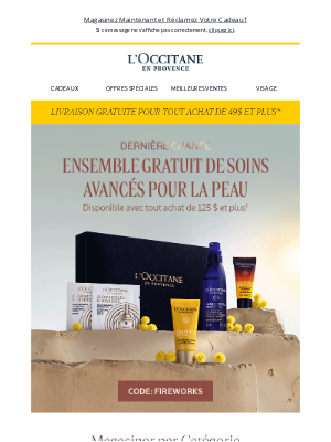 L'Occitane (Canada) - Dernière Chance D'obtenir un Cadeau Gratuit pour la Fête du Canada