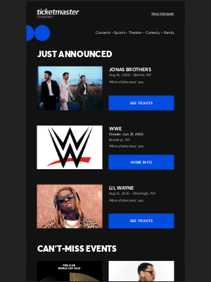 Live Nation - Jonas Brothers, Lil Wayne, WWE & more near you!